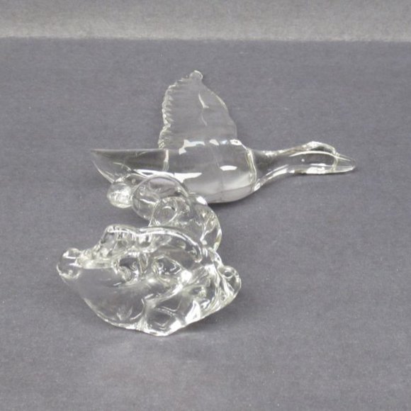 A. H. Heisey and Company Crystal MALLARD DUCK WINGS UP Figurine - Picture 4 of 5